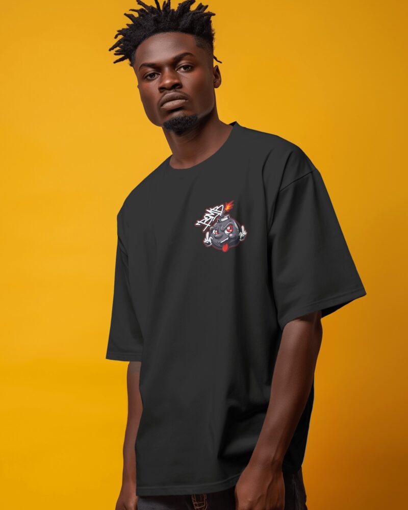 Oversized T-Shirt with The Bomb Graphic Print - Image 3