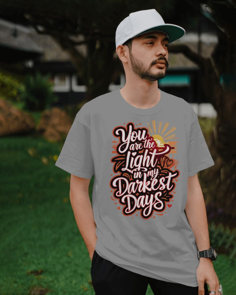 Oversized fit T-Shirt with You Are The Light In My Darkest Days Graphic Print