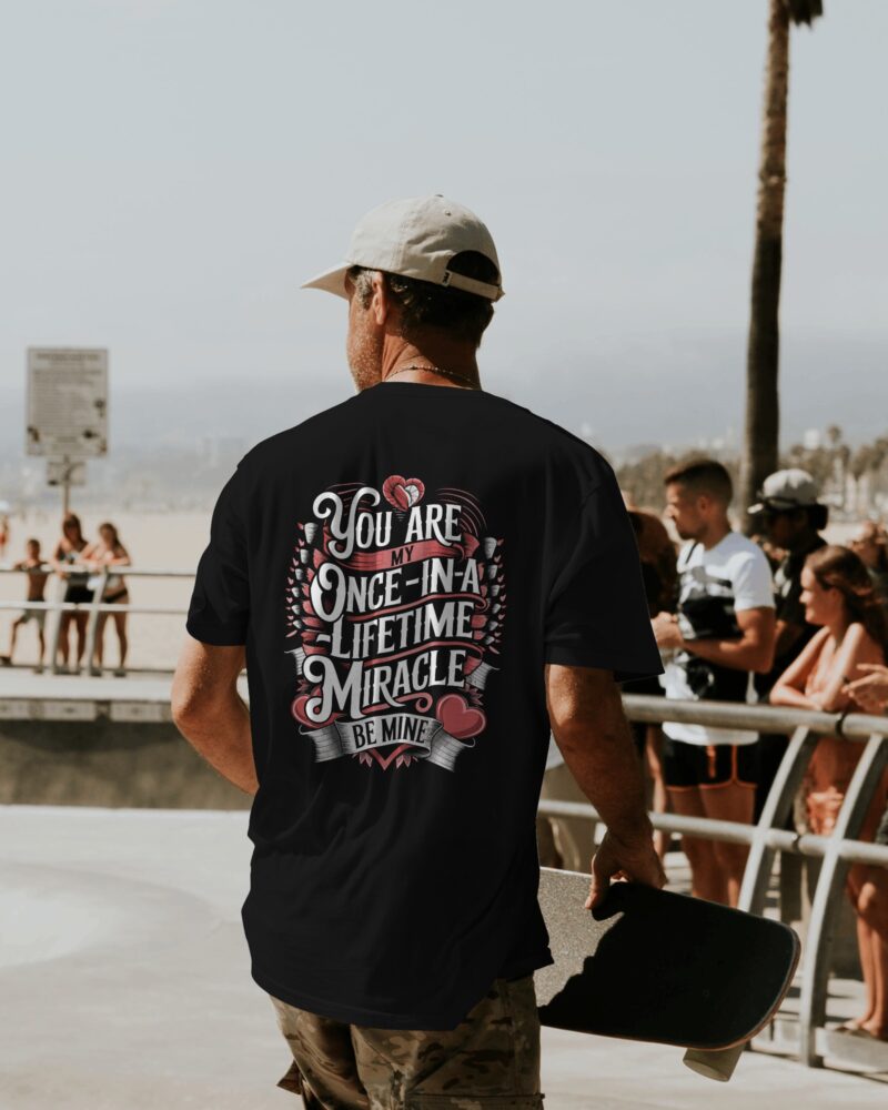 Ovetrsized fit T-Shirt with You Are The Once in A Lifetime Miracle Graphic Print